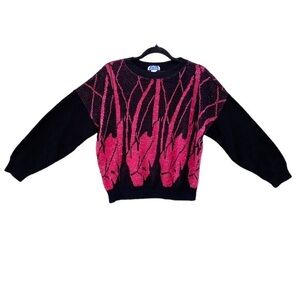 Vintage Ty-Ups Black Pink Shimmer Knit Sweater